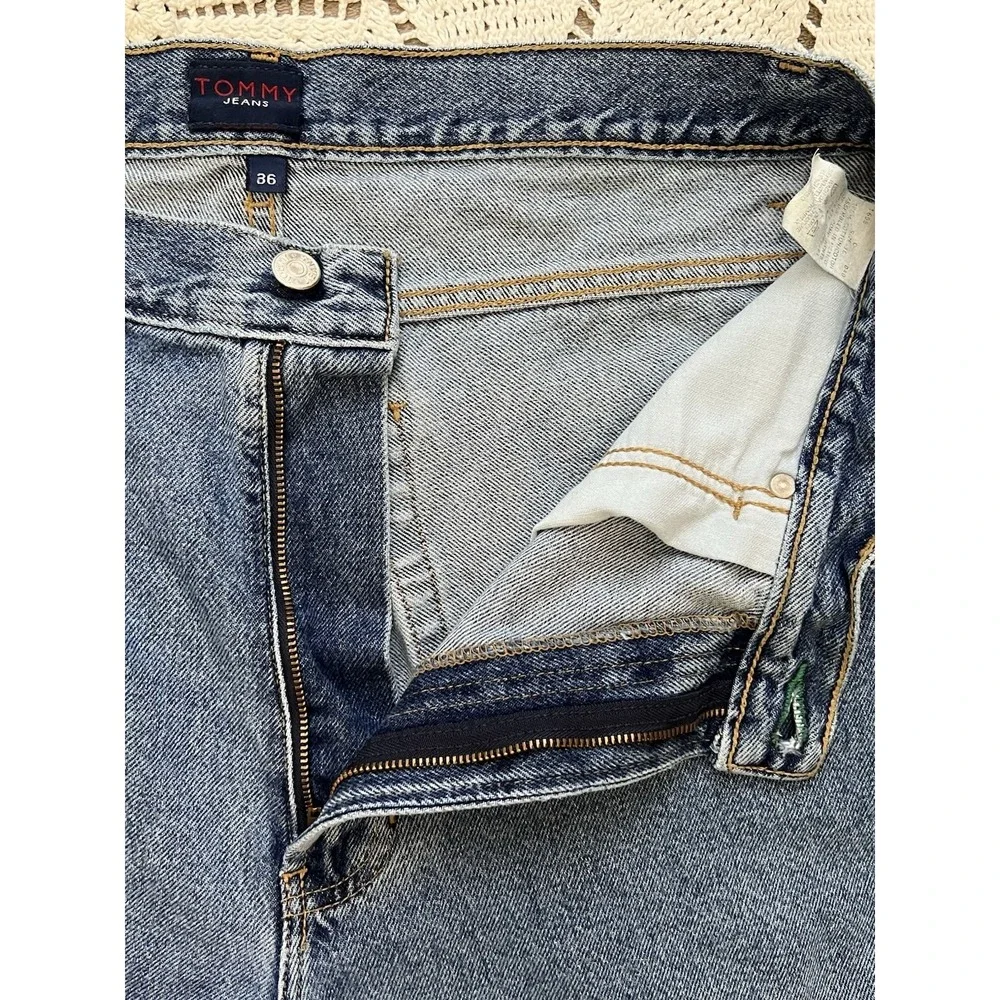100% Cotton Vintage Tommy Hilfiger Denim Shorts Mens 36 USA 90s Baggy‎ Jean Y2K